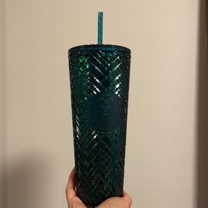 2021 Starbucks Limited Holiday Jewel Tone Diamond Texture Blue Venti Tumbler New